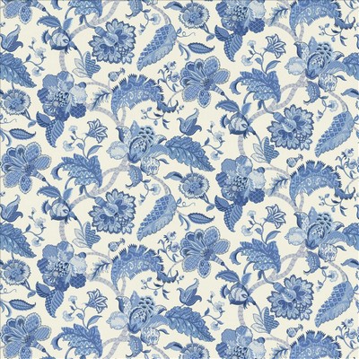 Kasmir Chelsea Floral Marina in 1467 Gray Cotton
 Fire Rated Fabric Medium Duty CA 117  NFPA 260  Vine and Flower  Jacobean Floral   Fabric